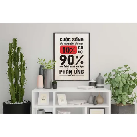 Tranh gỗ 3D cắt lớp – Cuộc sống chỉ mang đến cho bạn 10% cơ hội, 90% còn lại là cách mà bạn phản ứng với nó “Cuộc sống c