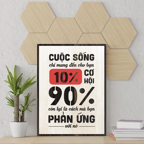 Tranh gỗ 3D cắt lớp – Cuộc sống chỉ mang đến cho bạn 10% cơ hội, 90% còn lại là cách mà bạn phản ứng với nó “Cuộc sống c