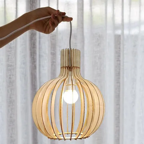 Đèn gỗ dáng củ tỏi  đèn thả trần và nhiều đèn nữa