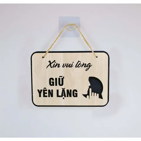 Biển bảng gỗ xin vui lòng bấm chuông