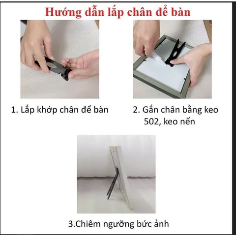 Chân chống khung ảnh Alpha, giá đỡ khung tranh để bàn, kích thước 11cm