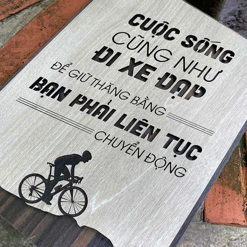 Tranh gỗ 3D cắt lớp – Cuộc sống cũng như đi xe đạp, để giữ thăng bằng, bạn phải liên tục chuyển động “Cuộc sống cũng như