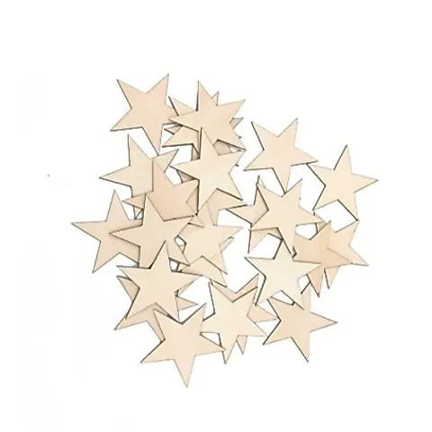 Set 10 Miếng gỗ DIY trang trí decor phòng, cửa hàng (Hình tròn, Trái tim, Ngôi sao tùy chọn)