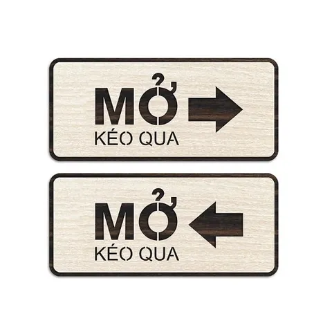 Bảng chỉ hướng mở cửa ra vào, kéo qua theo hướng mũi tên
