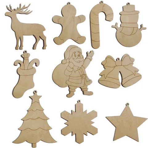 Trang trí Noel bằng gỗ, Set tô màu, decor sáng tạo trang trí Noel, mảnh gỗ tô màu cho bé