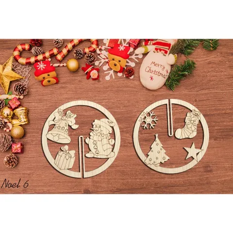 Trang trí Noel bằng gỗ, Set tô màu, decor sáng tạo trang trí Noel, mảnh gỗ tô màu cho bé