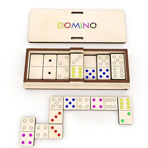 Bộ cờ Dominoes 28 quân gỗ | Domino tô màu
