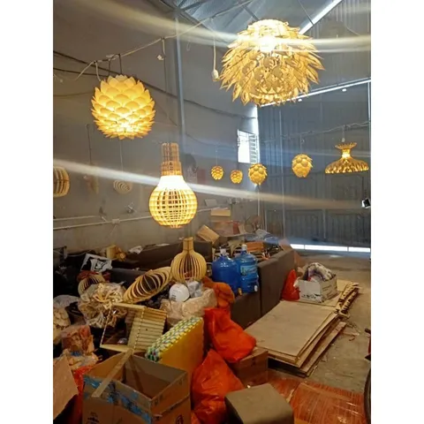 Đèn gỗ hoa sen DIY- Đèn thả trần trang trí Decor nội thất, nhà hàng, cửa hàng, quán Cafe, resort