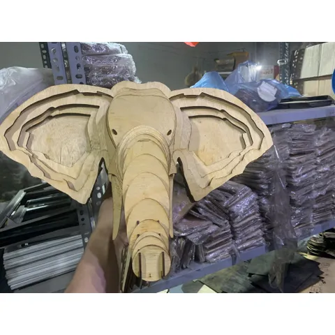 Mô hình đầu voi 3D - trang trí phong thủy