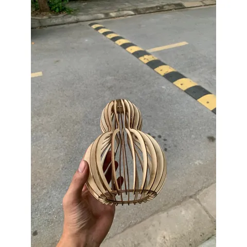 Đèn gỗ hồ lô, đèn gỗ trang trí nhà cửa