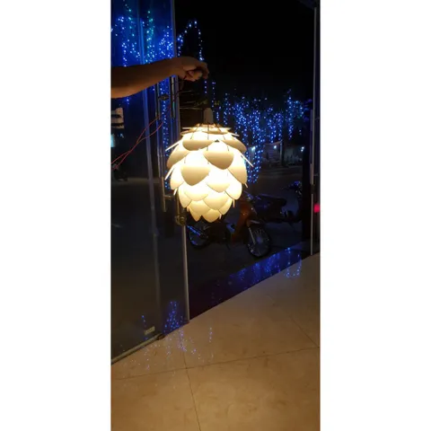 đèn gỗ quả thông 45cm
