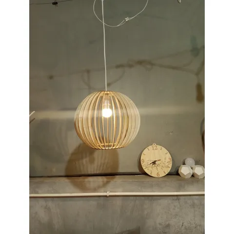 Đèn gỗ đèn cầu 30cm
