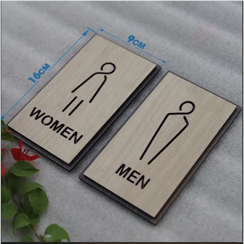 Bảng Gỗ AKZ Toilet - WC Nam Nữ - Resroom, bảng gỗ treo, chỉ hướng nhà vệ sinh AKZTL20