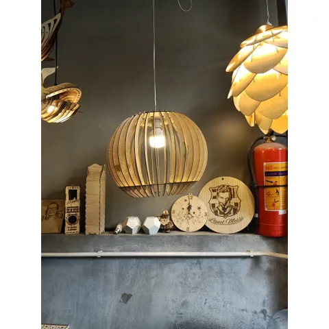 Đèn gỗ cầu nơm 30x33cm, đèn gỗ trang trí nhà cửa