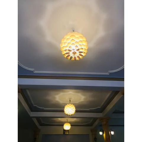 Đèn gỗ hoa cúc vạn thọ DIY