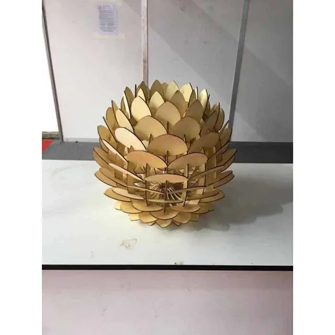 Đèn gỗ hoa cúc vạn thọ DIY
