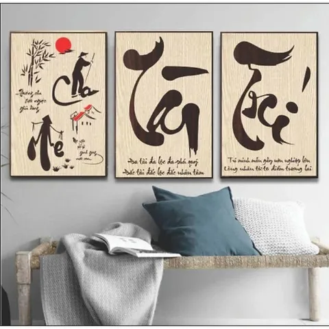 Tranh treo tường thư pháp chữ Trí Độc Đáo Trang Trí Nhà Cửa