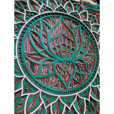 tranh gỗ mandala bông sen