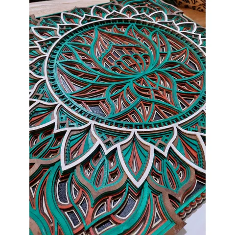 tranh gỗ mandala bông sen
