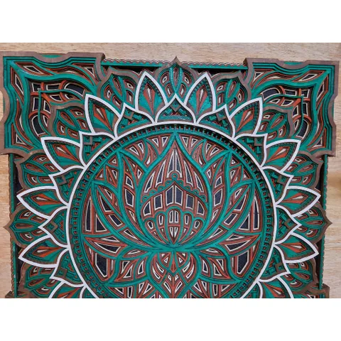 tranh gỗ mandala bông sen