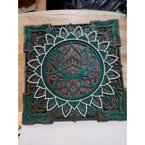 tranh gỗ mandala bông sen