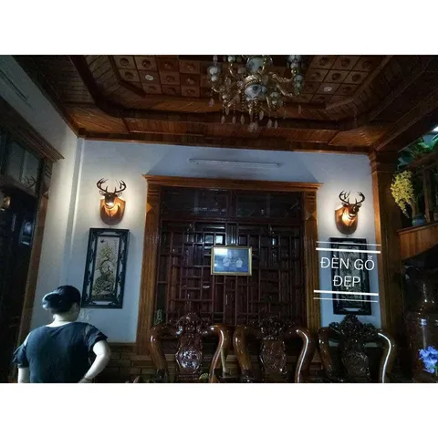 Đèn gỗ đầu hươu trang trí nội thất, cửa hàng, decor quán cafe, ... siêu đẹp