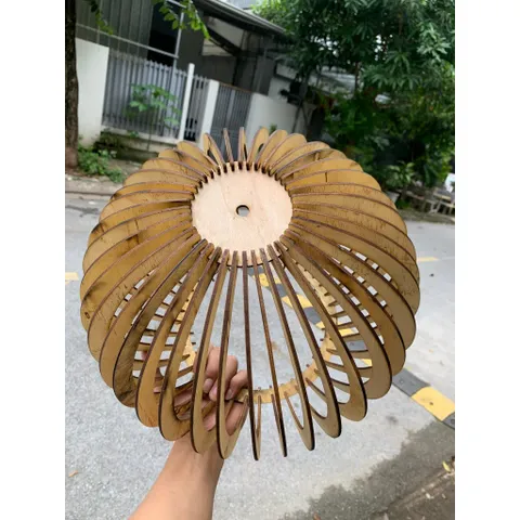 đèn gỗ cầu diy nơm D33cm đèn gỗ- Đèn trang trí decor cửa hàng nội thất thời trang đời sống