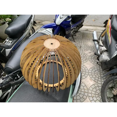 đèn gỗ cầu diy nơm D33cm đèn gỗ- Đèn trang trí decor cửa hàng nội thất thời trang đời sống