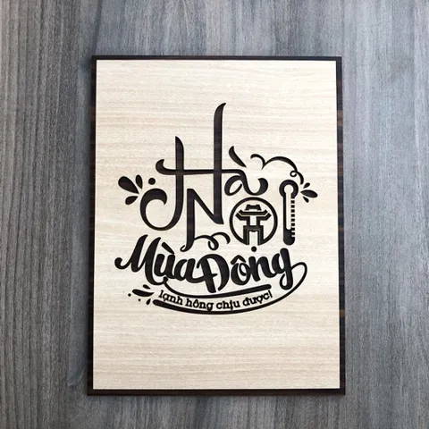Tranh gỗ treo tường_Hà Nội mùa đông