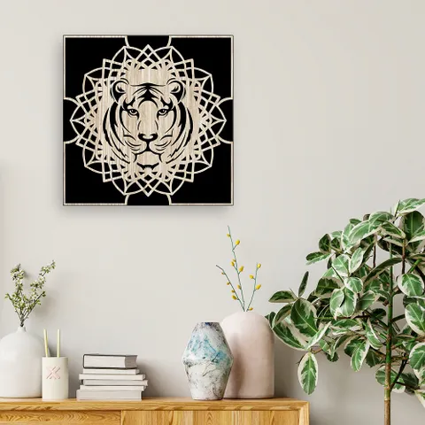 Tranh mandala họa tiết hình con hổ