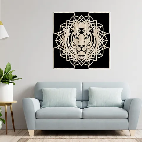 Tranh mandala họa tiết hình con hổ