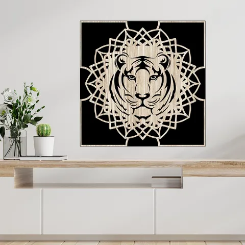 Tranh mandala họa tiết hình con hổ