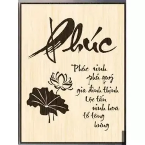 Tranh thư pháp chữ phúc họa tiết