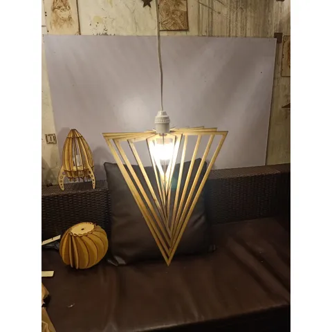 Đèn trang trí nội thất ,cửa hàng Gỗ DIY 143, đèn gỗ xoắn tam giác, đèn gỗ tam giác, đèn gỗ xoáy