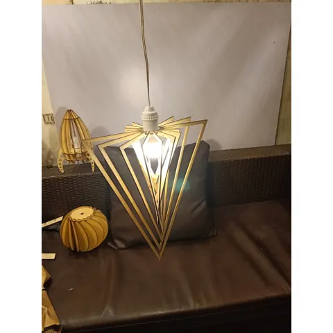 Đèn trang trí nội thất ,cửa hàng Gỗ DIY 143, đèn gỗ xoắn tam giác, đèn gỗ tam giác, đèn gỗ xoáy