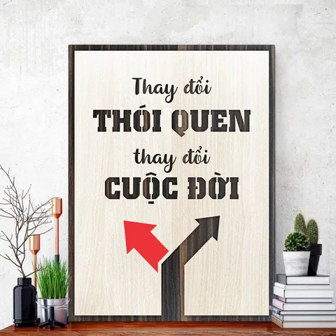 Tranh gỗ 3d trang trí truyền động lực handmade 