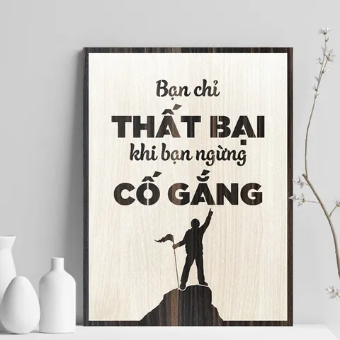Tranh gỗ 3d trang trí truyền động lực handmade 