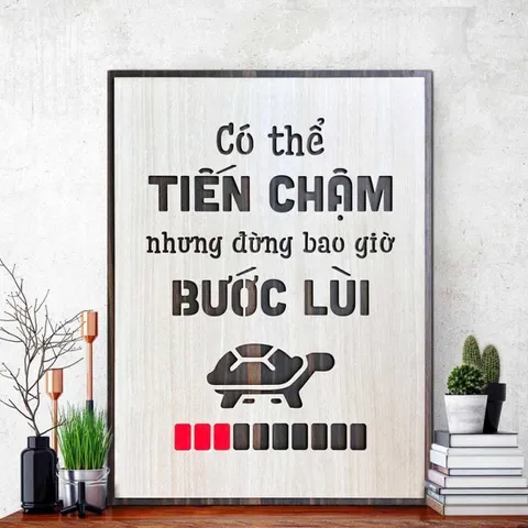 Tranh gỗ 3d trang trí truyền động lực handmade 