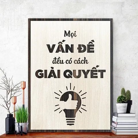 Tranh gỗ 3d trang trí truyền động lực handmade 