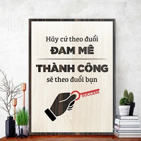 Tranh gỗ 3d trang trí truyền động lực handmade 