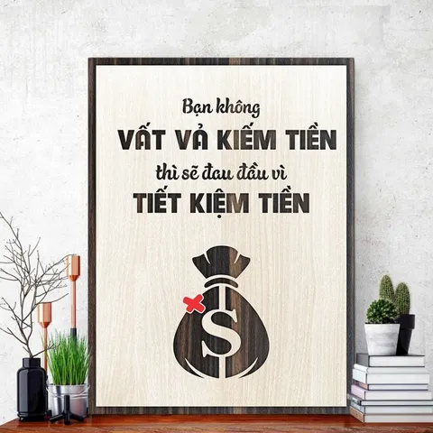 Tranh gỗ 3d trang trí truyền động lực handmade 