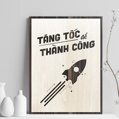 Tranh gỗ 3d trang trí truyền động lực handmade 