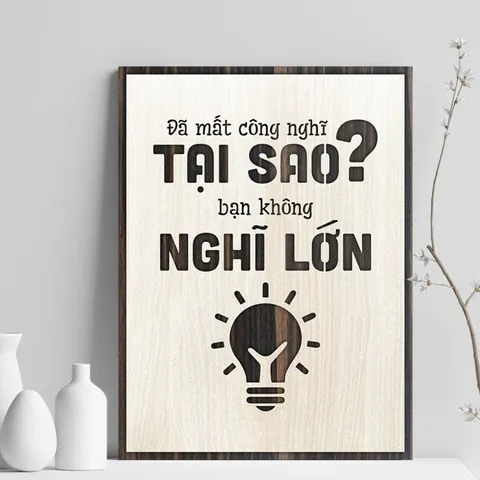 Tranh gỗ 3d trang trí truyền động lực handmade 