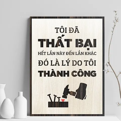 Tranh gỗ 3d trang trí truyền động lực handmade 