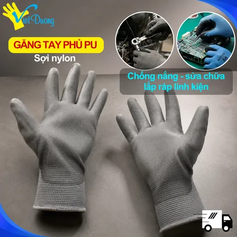 T2| Găng Tay Chống Trơn Việt Dương Phủ PU Cầm Chắc Tay, Êm Tay Cho Làm Vườn - GD13PU