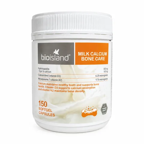 Viên bổ sung Canxi Sữa Vitamin D, K Bioisland Bone Care Hỗ Trợ Phát Triển Xương Khỏe - Nhập Khẩu Úc