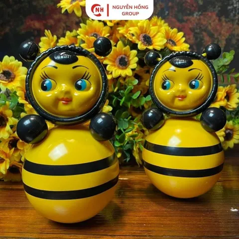 Lật đật nhựa ong vàng 225mm Kotovski nhập khẩu Nga đồ chơi trẻ em sưu tầm