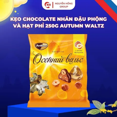 Kẹo socola nhân đậu phộng và hạt phỉ 250g Autum Waltz nhập khẩu Nga chocolate thơm ngon ăn vặt