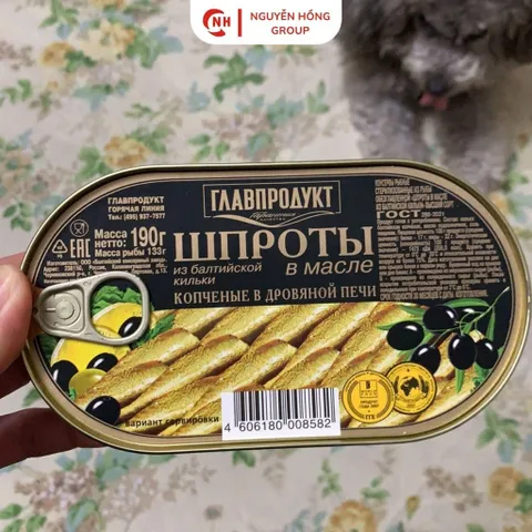 Cá trích ngâm dầu 190g glavproduc nhập khẩu nga thơm ngon ăn vặt đồ ăn food