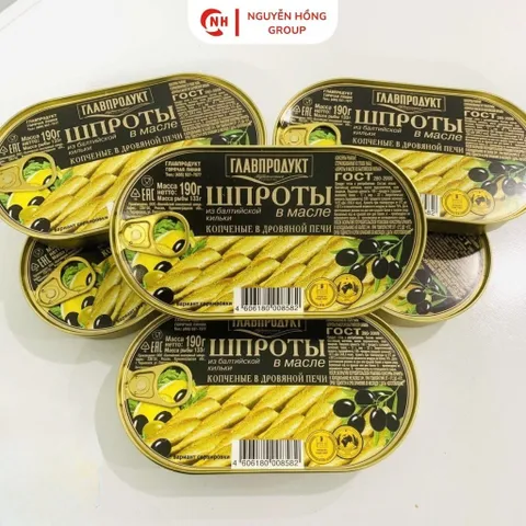 Cá trích ngâm dầu 190g glavproduc nhập khẩu nga thơm ngon ăn vặt đồ ăn food